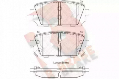 R BRAKE rb1827 -  Комплект тормозных колодок, дисковый тормоз